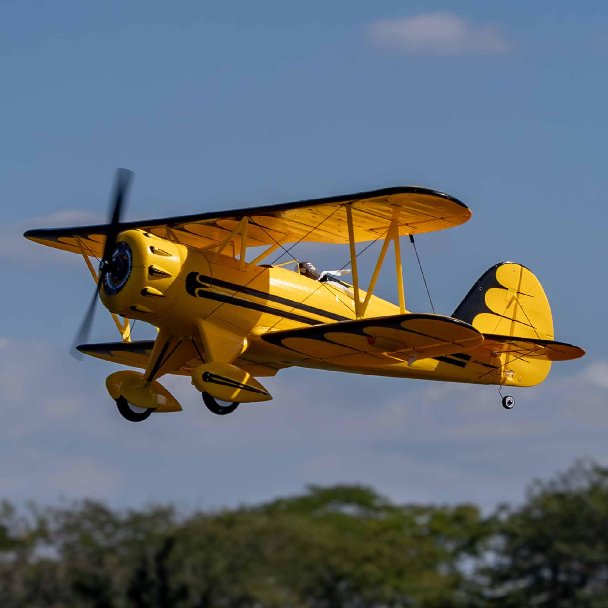 e-flite-umx-waco-gelb-bnf-basic-rc-doppeldecker-as3x image 4