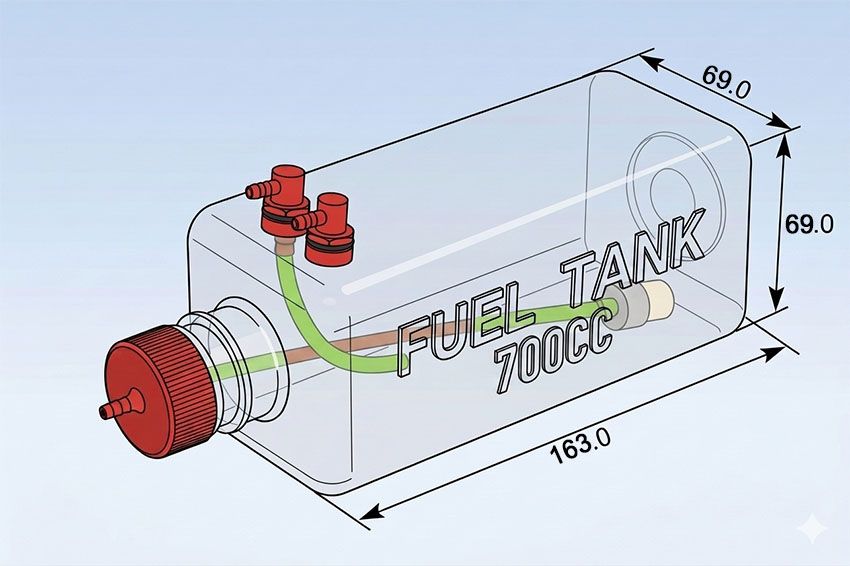 black-horse-fuel-tank-700cc-kraftstofftank-f-r-rc-flugzeug image 2