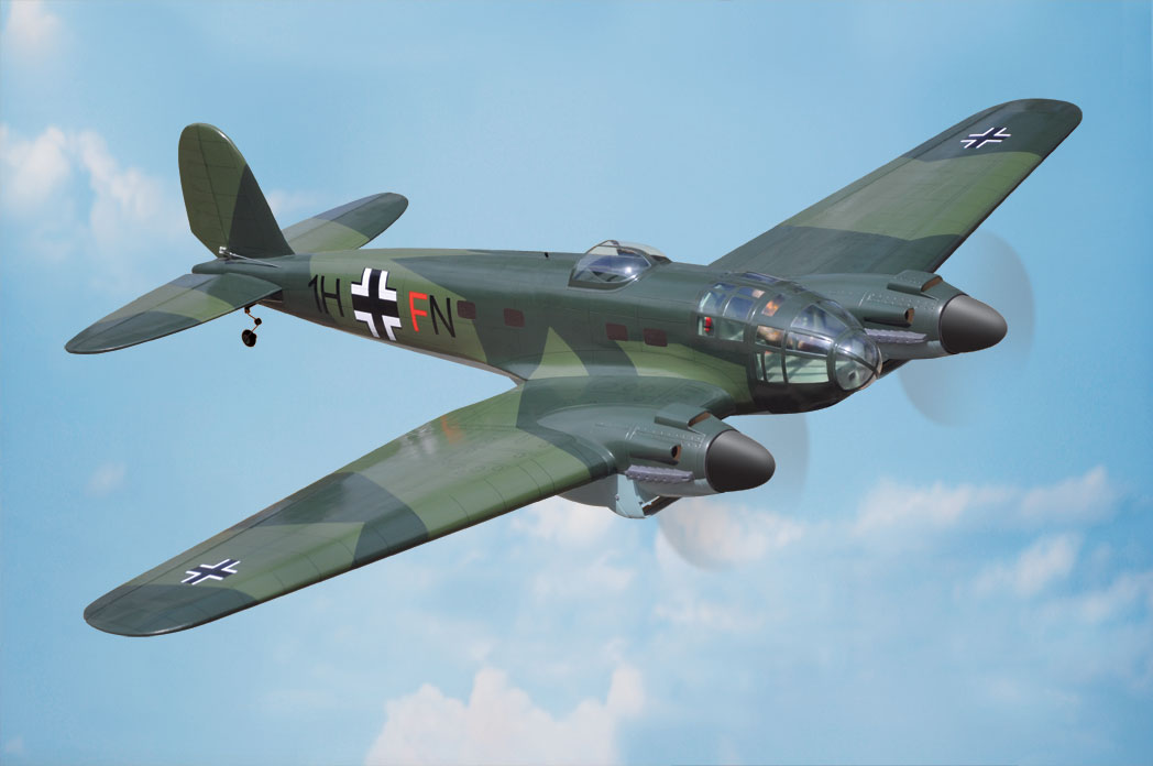 black-horse-bh143-v2-heinkel-he-111-rc-flugzeug-1750mm-elektro-retract image 1