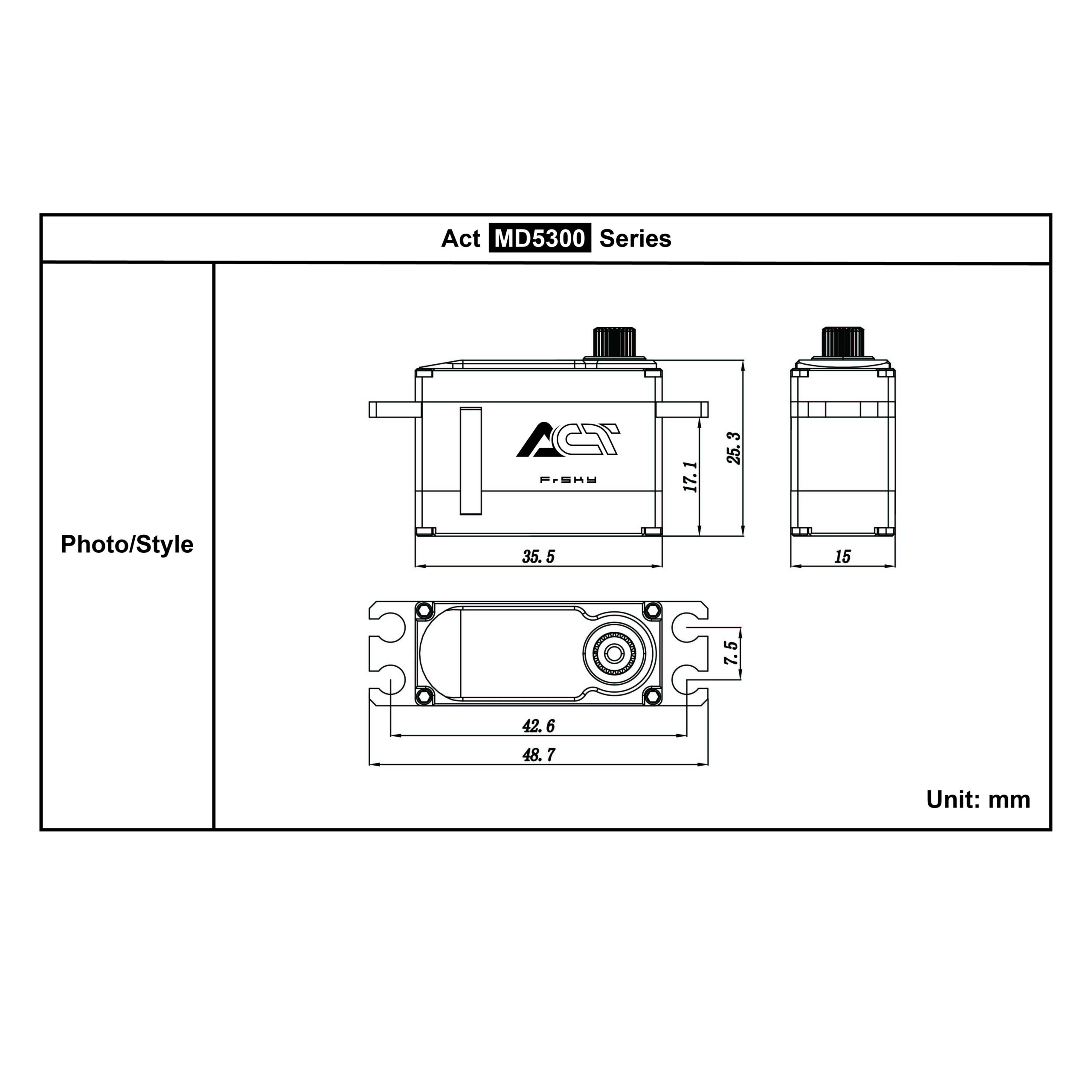 frsky-act-5300-servo-hv-metallgetriebe-8-4-v image 3
