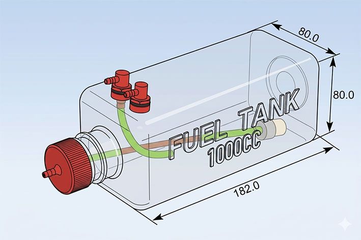 black-horse-fuel-tank-1000cc-kraftstofftank-1l image 2