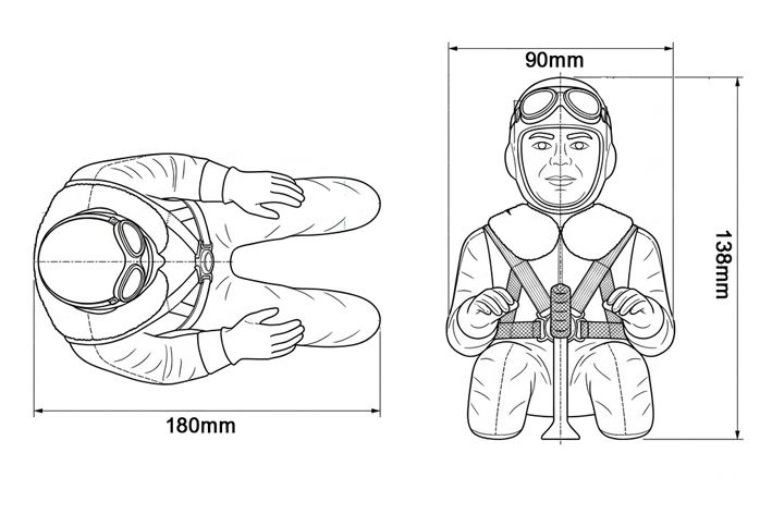 black-horse-pilot-figure-pilotenfigur-f-r-zero-bh180-flugzeug image 2