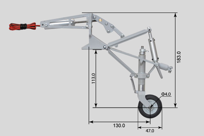 black-horse-electric-retract-gear-spornfahrwerk-bh117 image 4