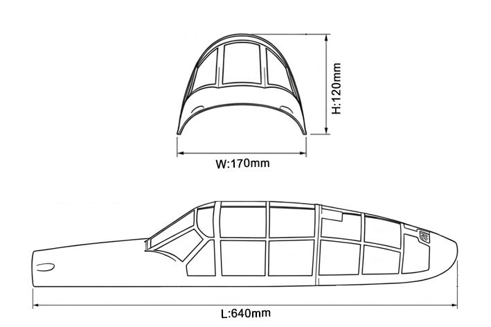 black-horse-zero-bh180-kabinenhaube-canopy-60cc image 2